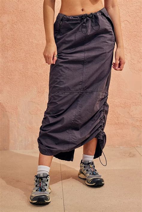 urban outfitters bdg grey cargo maxi skirt