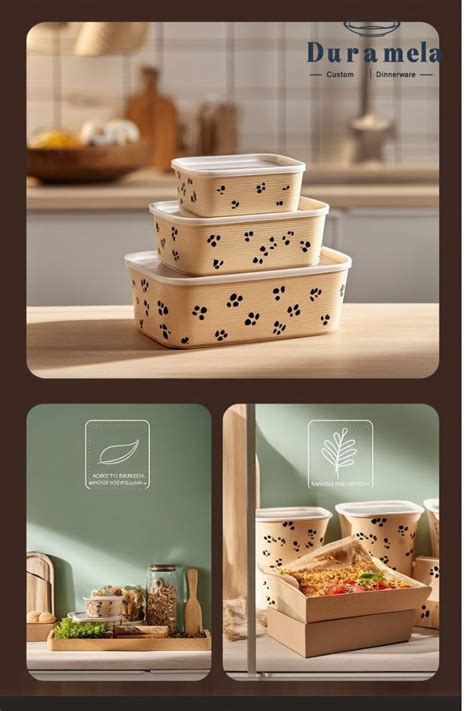 custom bamboo food containers sets  lids duramela