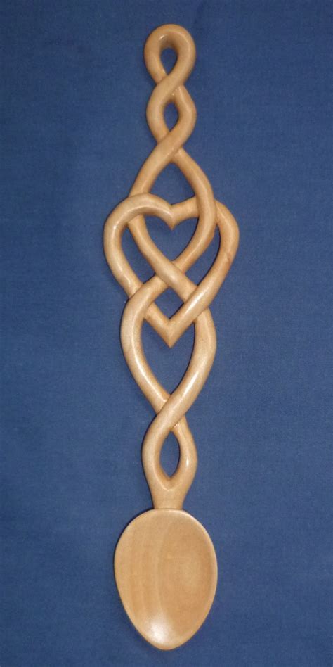 Celtic Heart and Twist Love spoon – Welsh love spoons by Adam King