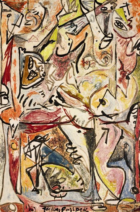 Jackson Pollock’s early abstract painting “The Blue Unconscious” (1946 ...