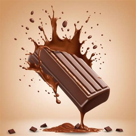 Premium AI Image | 3d render of chocolate splashed with blank ...
