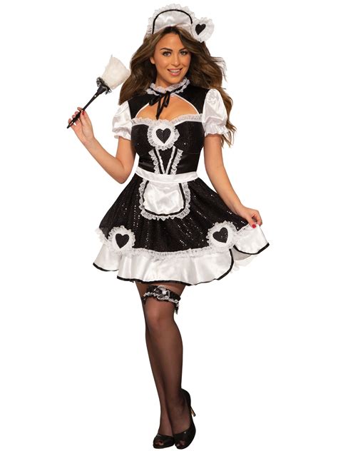 BuySeasons Black and White Sequin French Maid Women's Adult Halloween