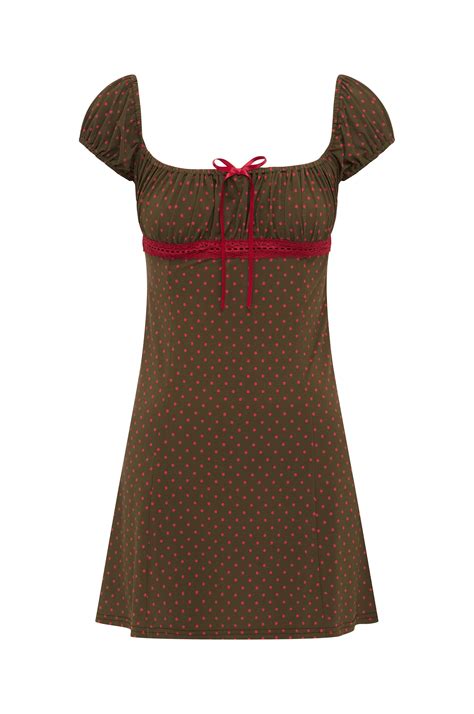 Billie Dress | Brown Polka Dot – With Jéan