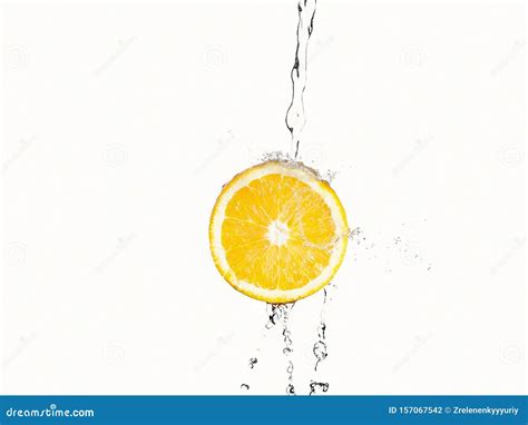 Lemon with water splash stock photo. Image of macro - 157067542