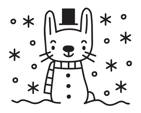 Snow bunny winter vector illustration 11139794 Vector Art at Vecteezy