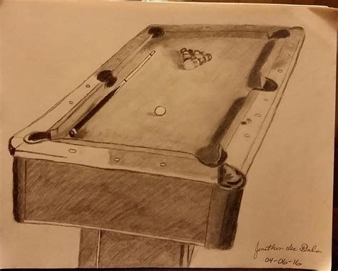 Billiard table Drawing by Jonathon Dula - Fine Art America