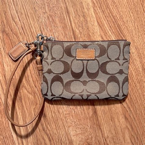 coach bags vintage coach signature canvas wristlet poshmark