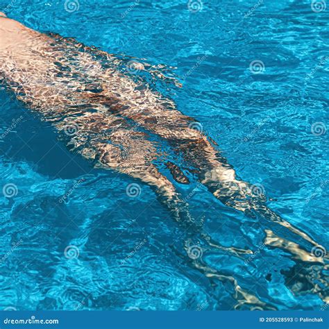 Nude Woman in Swimming Pool Stock Image - Image of female, girl: 205528593