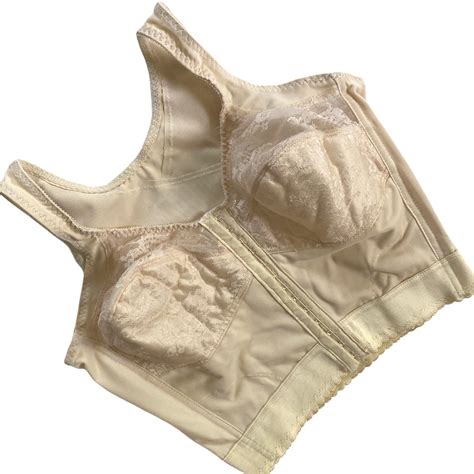 VINTAGE NUDE BODY LONGLINE BULLET BRA CORSET 34D BUCKLE FRONT | #3847421592