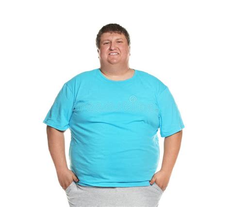 Portrait of Overweight Man Posing Stock Image - Image of obese, isolated: 161737895