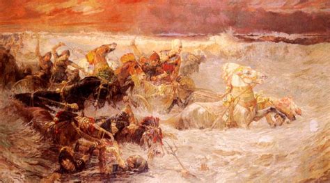 Pharaoh s Army Engulfed By The Red Sea — Frederick Arthur Bridgman