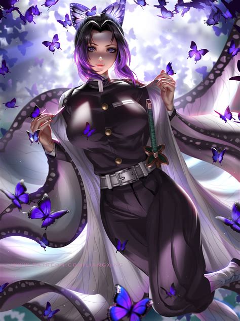 kochou shinobu  butterflies  katana hd phone wallpaper rare