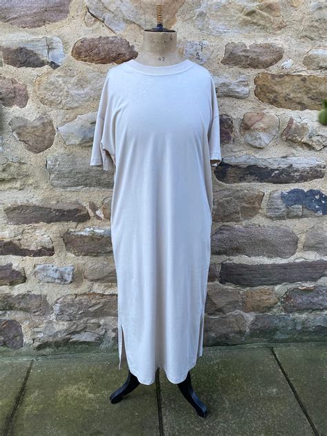 H&M Nude Maxi T-Shirt Dress • [ worn + worn ]