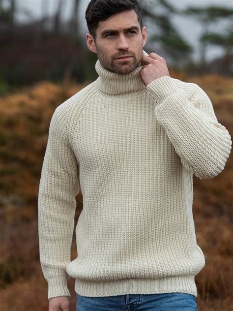 Submariner Sweater, Polo Neck, Natural Cream, Chunky Wool - THE ...