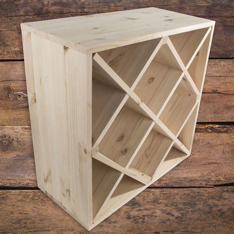 Square Wooden 24 Bottle Wine Rack 52 X 25 X 52 Cm Floor - Etsy UK
