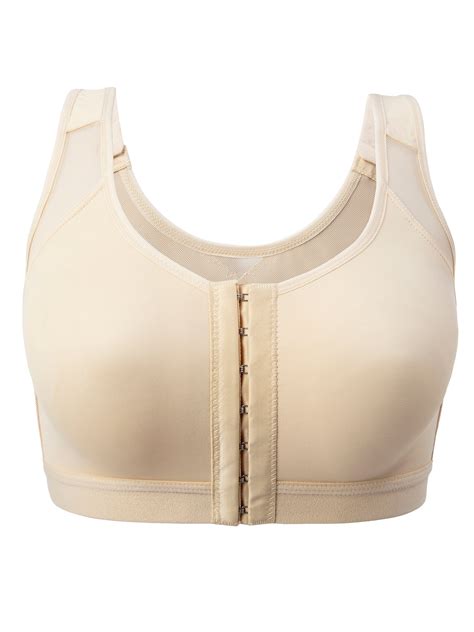 SAYFUT Womens Plus Size Comfort Front Close Sport Bra Wireless Push Up ...