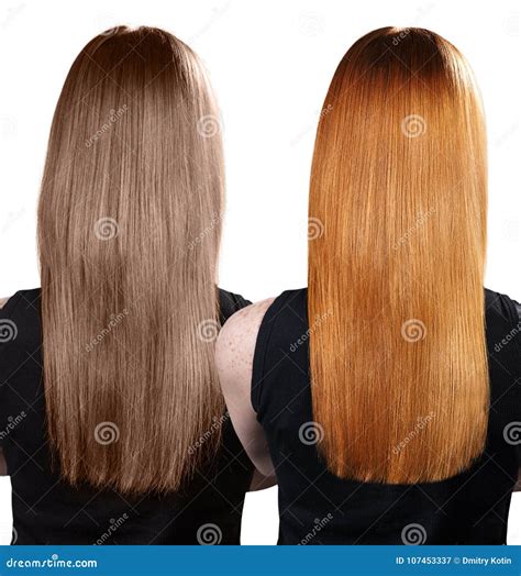 Tintura 7.3 Antes E Depois - Cabelo Antes E Depois Da Tingidura E Do Tratamento Imagem de Stock ...