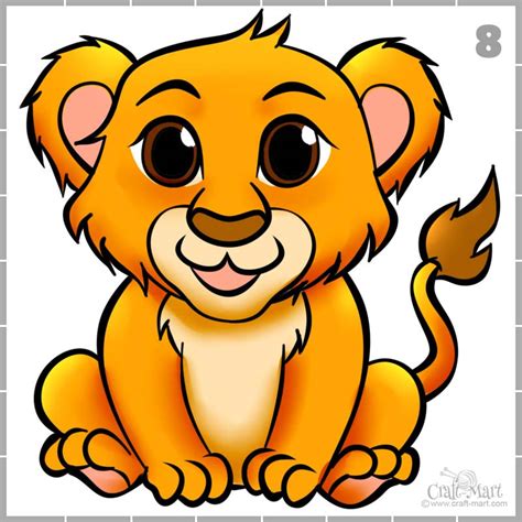 A simple lion drawing with easy step by step guides - Craft-Mart