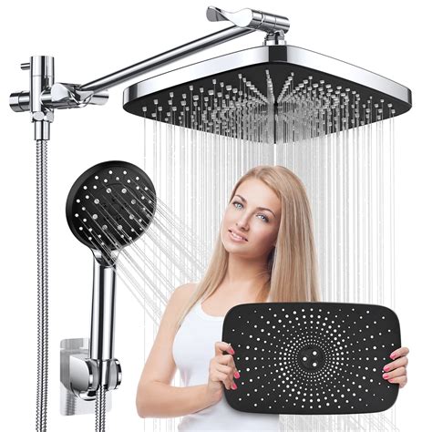 5-Setting High Pressure Shower Head, 12 inch Rain Shower Head with
