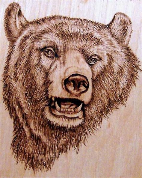 Bear Wood Burning Patterns