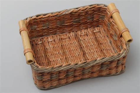 Купить Поднос из бумажной лозы плетеный с двумя ручками в виде корзинки ...