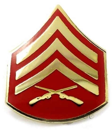 Marine Corps Rank Insignia Gold Scarlet Chevron E-5 Sergeant Sgt USMC ...