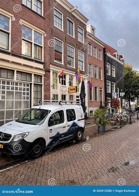 Facade View and the Entrance of Spijkerbar, a Gay Club in Amsterdam
