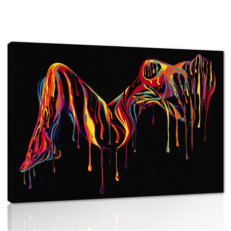 Amazon.com: Abstract Canvas Art Wall Decor Sexy Woman Colorful Painting