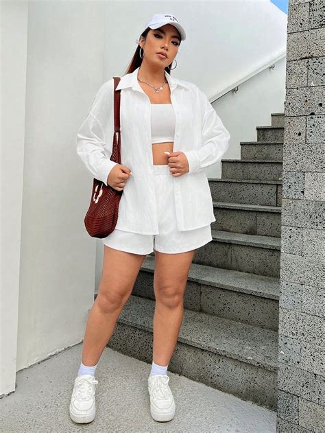 white full sleeves shirt shorts reveal store