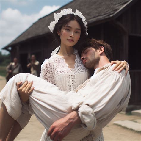 asian nurse lift carry european man  wanderer  deviantart