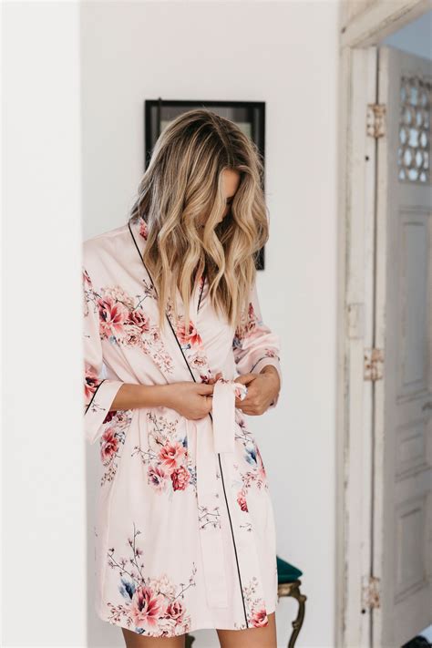 Jordie Floral Satin Robe | Luxury nightwear, Kimono dressing gown
