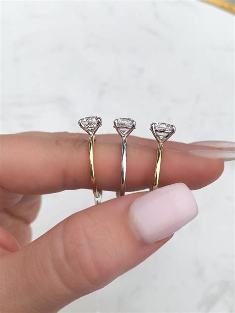 Ultra Thin Round Diamond Solitaire Engagement Ring Setting in Yellow Gold