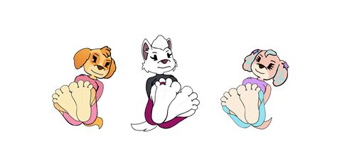 Skye, Sweetie and Coral feet tease (With clothing) by secretos1 on