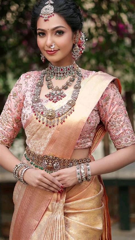 dreamy pastel saree  south indian wedding bride indian