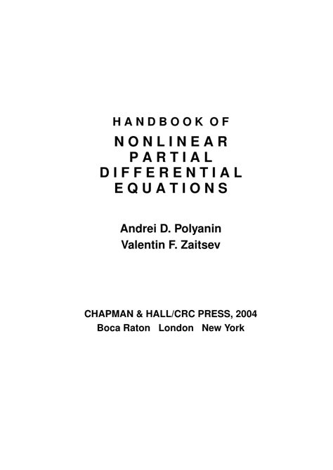 (PDF) Handbook of Nonlinear Partial Differential Equations