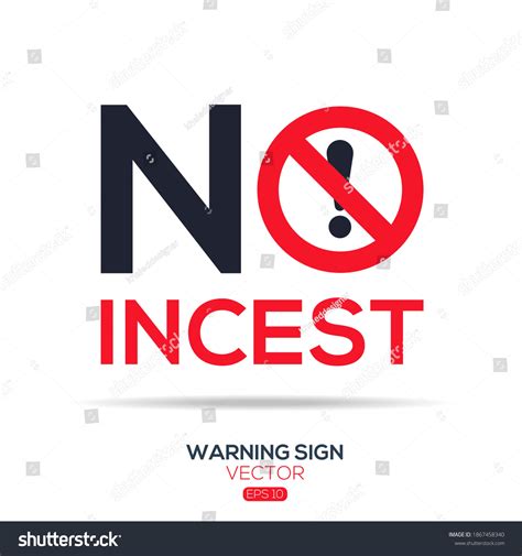 Warning Sign No Incestwritten English Language Stock Vector (Royalty