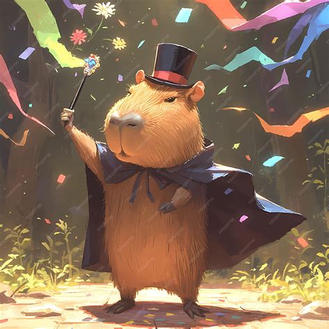 Premium Photo | Charming Hamster in Costume with Confetti