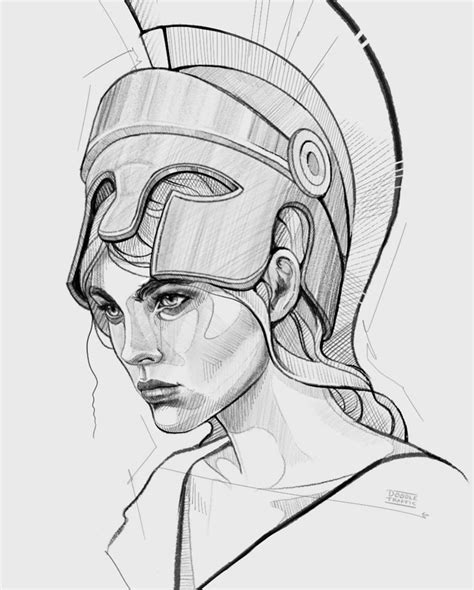 Athena Greek Goddess Drawing Easy - img-clam