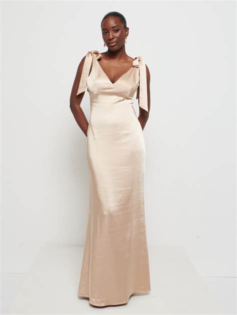 Piper Tie Maxi Bridesmaid Dress - Bronze – Pretty Lavish