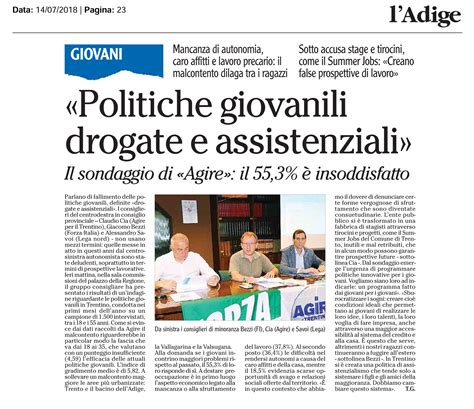 il sondaggio  agire sulle politiche giovanili  trentino lavoro