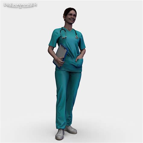 Female nurse 3D model 3D printable | CGTrader