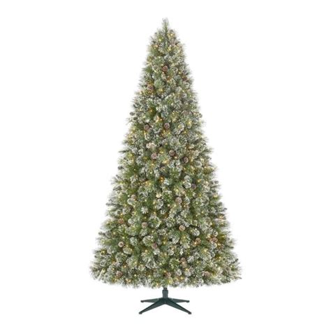 Home Accents Holiday 9 Ft. Pre-Lit LED Sparkling Amelia Frosted Pine