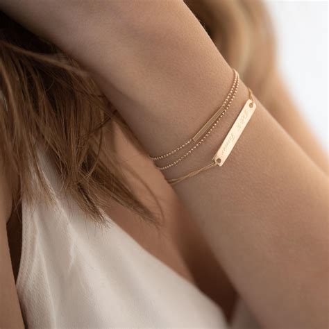 Gold Bar Bracelet Minimal Gold Bracelet Simple Gold - Etsy