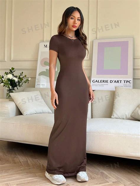 shein ezwear womens slim fit maxi dress shein uk