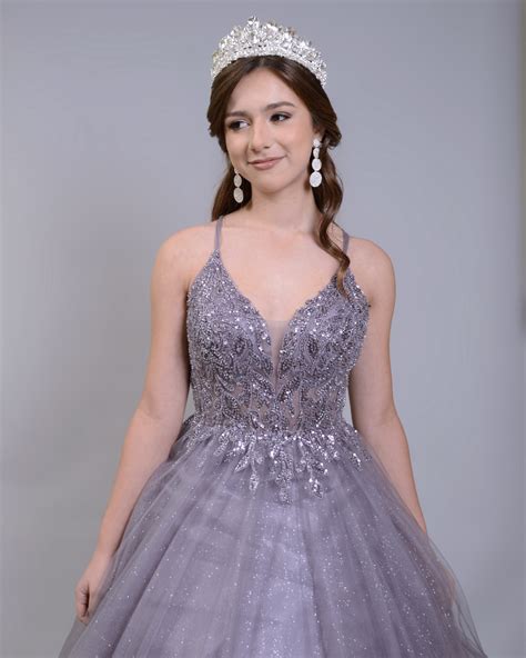 Vestido quinceañera falda de tul morado – Vestidos 251