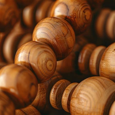 CloseUp of Beautifully Crafted Wooden Beads | Premium AI-generated image