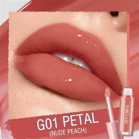 pink flash moist lip gloss  petal nude peach beauty factory