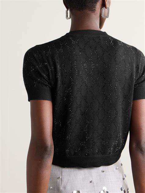 GUCCI Crystal-embellished wool sweater | NET-A-PORTER