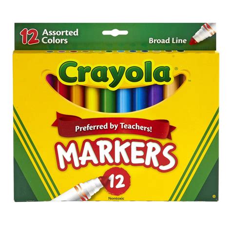 Broad Line Markers, Assorted Colors, 12 Count - BIN587712 | Crayola Llc ...