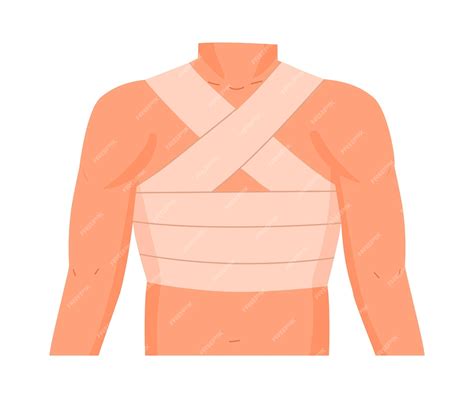 Premium Vector | Injured human torso Bandaged chest and ribs emergency